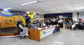 Presidente do Tribunal destacou a segurança da votação, o uso da tecnologia, a inclusão eleitora...