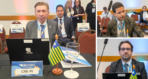 Desembargor José Olímpio Passos Galvão; desembargadora Lucileide Belo; juiz auxiliar da CRE-PI, ...