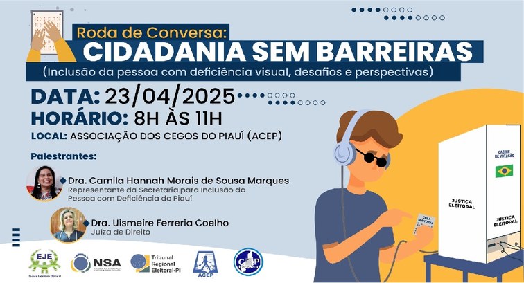 EJE promove roda de conversa sobre acessibilidade a deficientes visuais Evento debate questões relevantes para maior inclusão e participação política de PcD e conta com...