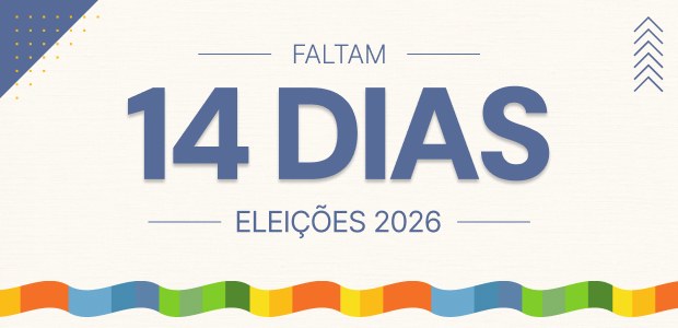 Identidade visual da contagem regressiva para as eleições 2026