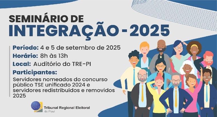 Seminário integra novas servidoras e novos servidores Evento reúne pessoas servidoras aprovadas no último concurso público unificado para a Justiça El...