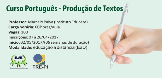 Tre-pi--Curso-Português-Produção-de-Textos Foto Curso “Português - Produção de Textos", na modalidade de educação a distância (EaD)
