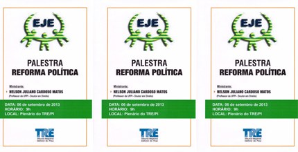 Palestra Reforma Politica, aula inaugural do Curso de Especializção em Direito Eleitoral, em 06 ...