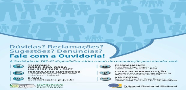 Foto banner referente canais de comunicação do usuário com a Ouvidoria do TRE-PI