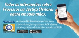 Foto do banner referente ao aplicativo de acesso a informações processuais do TRE-PI