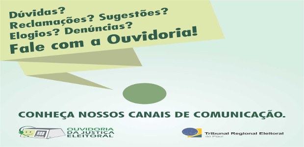 Foto banner referente aos canais de comunicação da Ouvidoria do TRE-PI