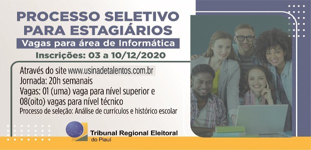 TRE-PI foto processo seletivo Foto referente teste seletivo para estágio