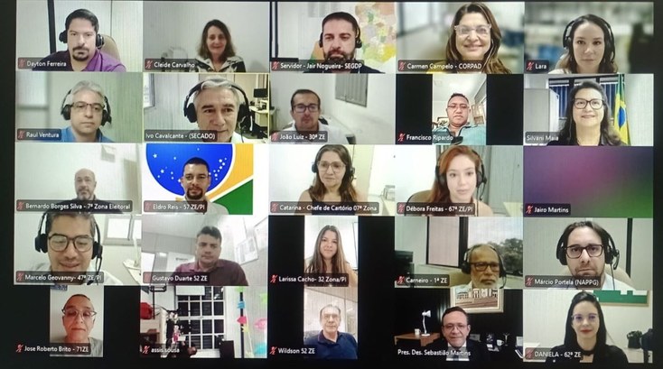 TRE-PI foto reunião virtual Judiciária Foto referente reunião para tratar prestação de contas eleição 2024