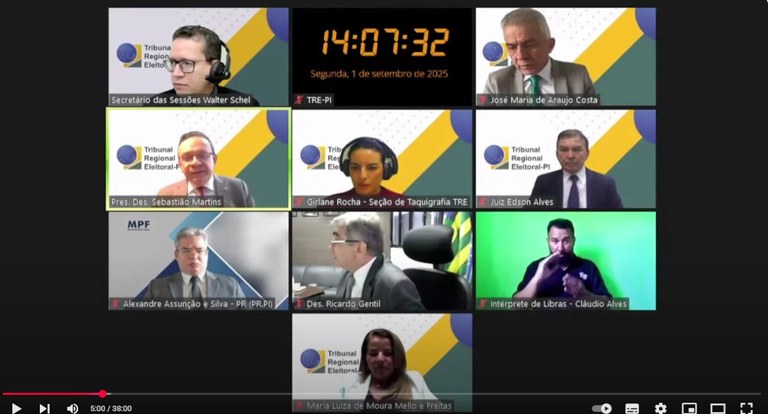 TRE-PI foto sessão em 01.09.25 Foto da matéria prestação de contas Democratas e PCdoB