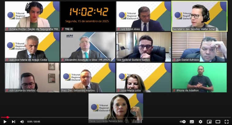 TRE-PI foto sessão em 15.09.25 Foto referente matéria PSD e PCdoB