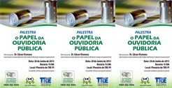 cartaz da palestra "O papel das ouvidorias públicas"