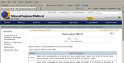 pagina do TRE-PI na internet link resoluções