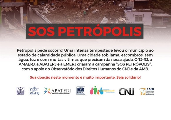 CNJ e AMB apoiam ajuda da AMAERJ e parceiros à população de Petrópolis