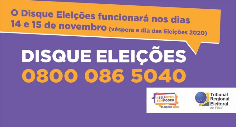 Disque Eleições 2020 estará disponível na véspera e no dia das eleições
