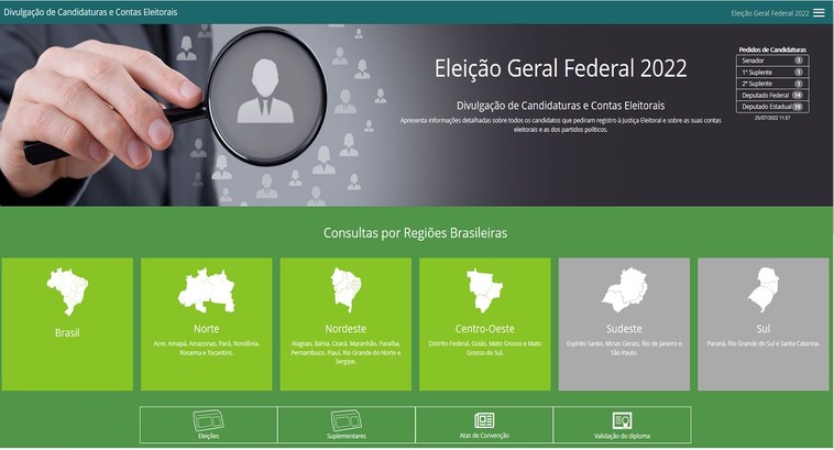 DivulgaCandContas permite consultar informações sobre candidatas e candidatos e também oferece d...