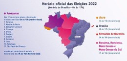 Horário oficial das eleições 2022