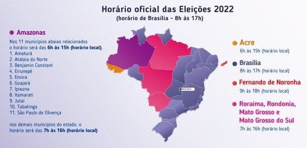 Horário oficial das eleições 2022