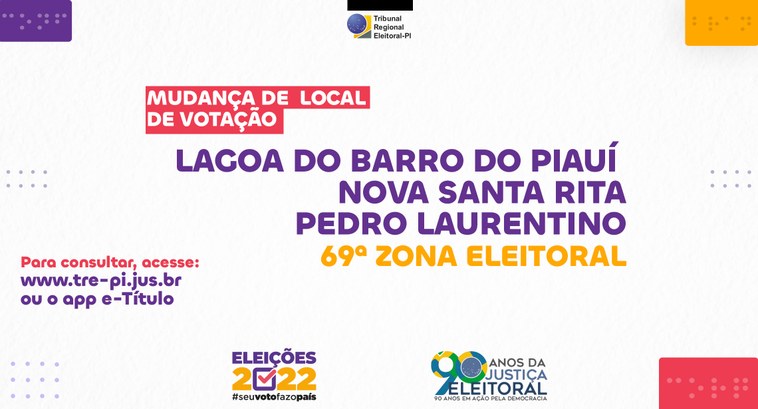 Mudança de Local de Votação - Lagoa do Bairro - 69 Zona Mudança de Local de Votação - Lagoa do Bairro - 69 Zona