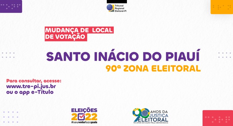 Mudança de Local de Votação - Santo Inácio do Piauí - 90 Zona