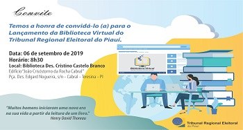 O Presidente do Tribunal Regional Eleitoral do Piauí lançará Biblioteca Virtual do TRE-PI nesta sexta-feira (6) às 8h30 O Presidente do Tribunal Regional Eleitoral do Piauí lançará Biblioteca Virtual do TRE-PI nesta ...