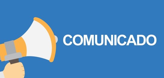 TRE-PE comunicado página notícia Imagem contendo megafone com texto: comunicado