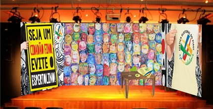 TRE-PI - Cenário projeto AJE Imagem de divulgação do cenário para eventos do projeto AJE