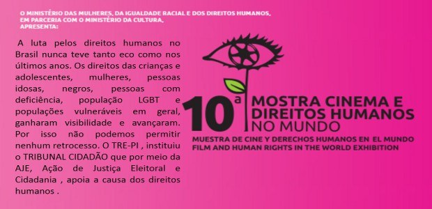 Imagem sobre a 10ª mostra de cinema que irá compor matéria do portal internet.